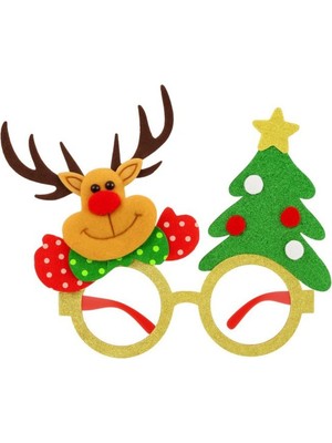 Empressco Renkli Geyik Desenli Yılbaşı Gözlükleri, Eğlenceli ve Neşeli Parti Aksesuarları