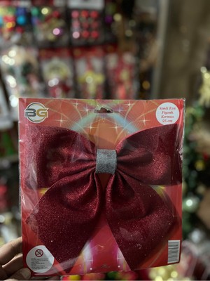 Empressco Kırmızı Simli Fiyonk Eve Dekoratif Kapı Süsü Büyük Boy