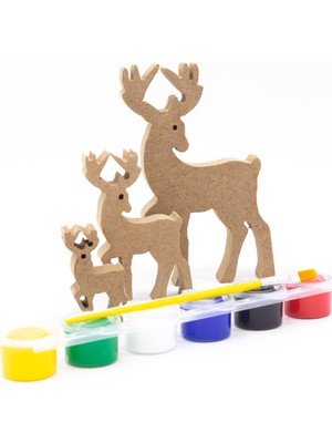 Empressco Kahverengi Ahşap Geyik Seti, Yılbaşı Süsleri, Sıcacık ve Doğal Dekorasyon.