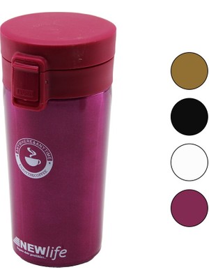 Tuncel Store Çeli̇k=18-8 Metal Termos Kupa Bardak 300ML Fi̇ltreli̇ Kulpsuz Bas-Aç Ki̇li̇tli̇ Kapak (5389)