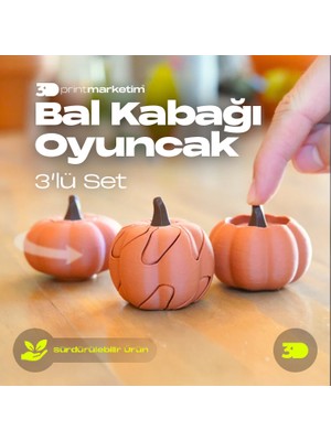 3D Print Marketim Bal Kabağı Oyuncak 3'lü Set