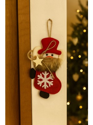 Empressco 16 cm Ipli Ağaç Süsü Kardan Adam Çorap, Renkli, Şık ve Eğlenceli Dekorasyon Parçası