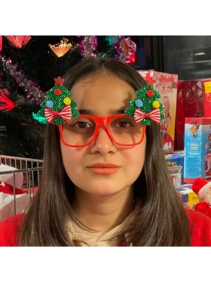 Empressco Kırmızı Çam Figürlü Eğlenceli Gözlük, Parti ve Maskot Temalı Tasarım