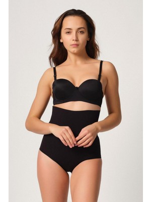 Marsilyan Siyah Mı Emay 2708 Lazer Yüksek Bel Kesim Slip Korse