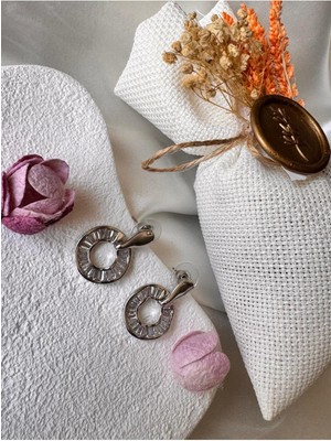 H&S Aksesuar Tamtur Baget Taş Yuvarlak Su Dalgası Küpe