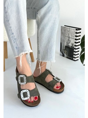 Shoegar Nool Yeşil Nubuk Terlik