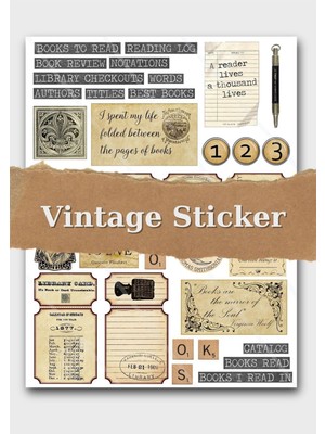 One Little Happiness Vintage Sticker Planner Ajanda Bullet Journal Için Uygun Set