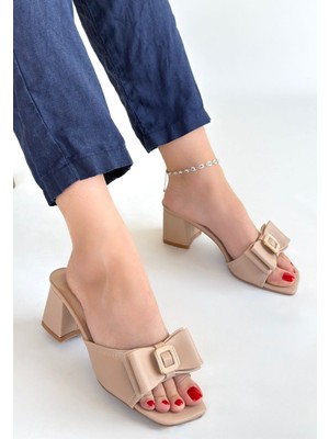 Shoegar Pier Nude Cilt Topuklu Terlik
