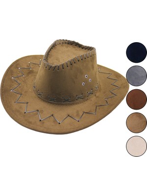 Suni Deri   Zigzag - x Desen   Erkek   Foter   Kovboy Şapka (4940)