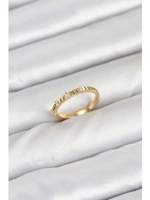 Eco Port Pirinç Gold Renk Lazer Kesim Kadın Yüzük