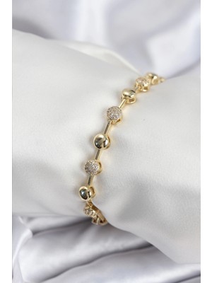 Eco Port Pirinç Vıp Seri Gold Renk Topçuk Model Kadın Bileklik