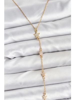 Eco Port 316L Çelik Zincir Gold Renkli Yıldız Model Kadın Y Kolye