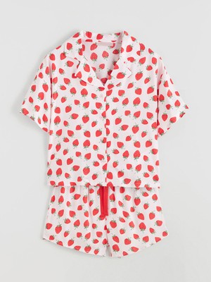Lc Waikiki Yeni Sezon Gömlek Yaka Kadın Şortlu Pijama Takımı