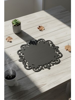 Grandmix Rustik Ahşap Supla Ikili Set Zarif Desenli Amerikan Servis Altlığı