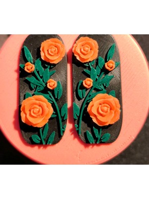 Kanem3D Tomurcuk Gül Küpe