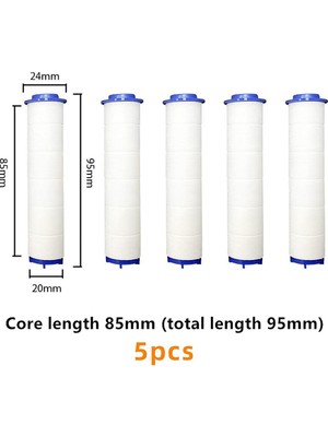 Teknotrust 5 Adet Duş Başlığı Filtresi, Kireç Pas Tortu Engelleyici, Masajlı, Beyaz