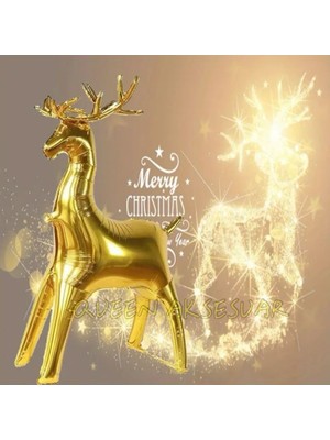 Empressco Dev Yılbaşı Geyiği Altın Balon, Çam Ağacı Süsü, Oda Dekorasyonu, Kutlama Aksesuarı