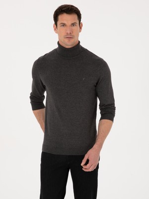 Cacharel Füme Slim Fit Pamuk Karışımlı Balıkçı Yaka Basic Triko Kazak 50318678 VR058