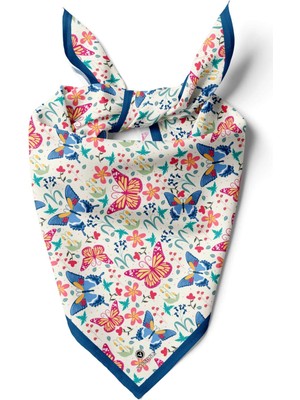 Vissona %100 Ipek Kelebek Desenli Kadın Bandana