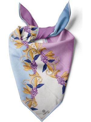 Vissona %100 Ipek Kadın Desenli Bandana 80X80