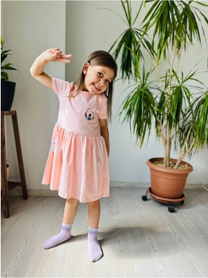 Lily & Co. Melek Desen Nakışlı Kız Çocuk Elbisesi