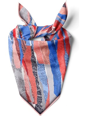 Vissona %100 Ipek Kadın Desenli Bandana 80X80