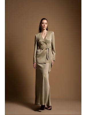 Societa Bej Vatkalı ve kemerli ceket 61187