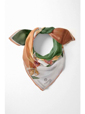 Vissona %100 Ipek Kadın Desenli Bandana 80X80