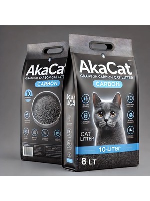Akacat 8 Lt Süper Tozsuz Kedi Kumu Kokusuz Aktif Karbonlu Topaklanan Doğal Bentonit