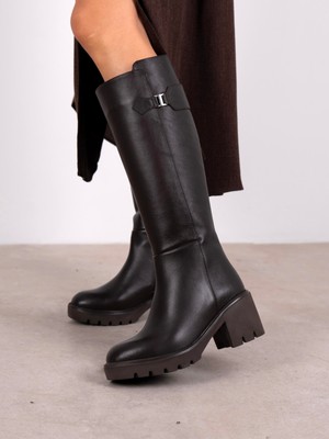 Ece'nin Butiği Fumi Kahve Hakiki Deri Kadın Çizme