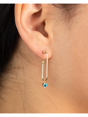 Yavuz Kuyumculuk Yarı Ataş Nazar Boncuklu Küpe