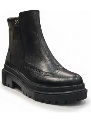 Ustalar Ayakkabı Siyah Kadın Hakiki Deri Bot 074.614