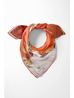 Vissona %100 Ipek Kadın Desenli Bandana 80X80