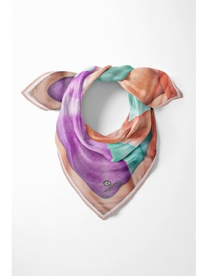 Vissona %100 Ipek Kadın Desenli Bandana 80X80