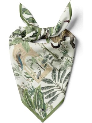 Vissona %100 Ipek Fil Desenli Kadın Bandana 50X50