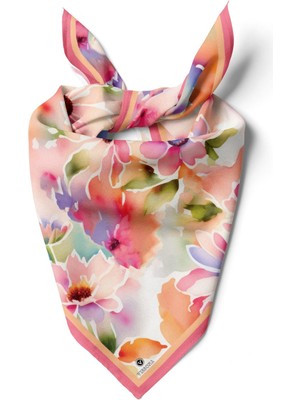 Vissona Çiçek Desenli Ipek Bandana