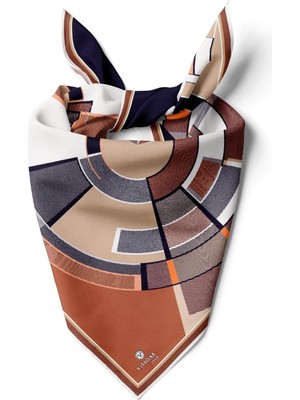 Vissona %100 Ipek Kadın Desenli Bandana 80X80