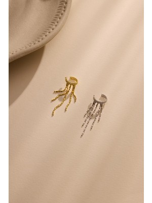 Societa Gümüş Sallantılı parlak 925 ayar gümüş kıkırdak küpe 221