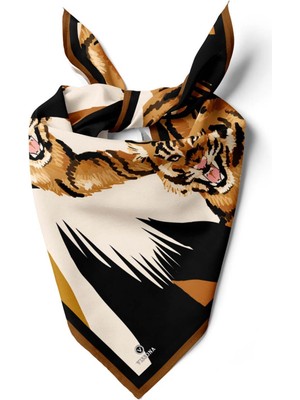 Vissona Saten Ipek Kaplan Desenli Kadın Bandana