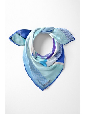 Vissona %100 Ipek Kadın Desenli Bandana 80X80
