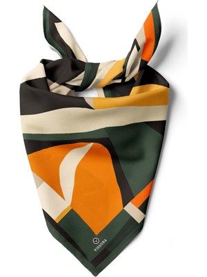 Vissona Saten Ipek Geometrik Desenli Kadın Bandana