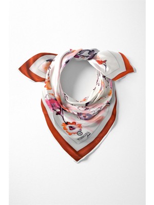 Vissona %100 Ipek Kadın Desenli Bandana 80X80