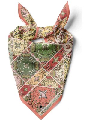 Vissona 100% Silk Headscarf For Women - 22"x 22" Inch Hair Scarf Ethnic Pattern Silk Headscarf Bandanas Square Silk