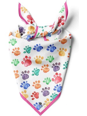 Vissona 100% Silk Headscarf For Women - 22"x 22" Inch Hair Scarf Cat Paw Pattern Silk Headscarf Bandanas Square Silk 60361