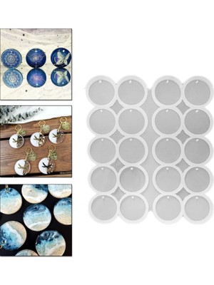 Tahtakale Toptancı Epoksi Silikon Kalıp Yuvarlak Delikli Anahtarlık Kalıbı 5 cm 20 Li