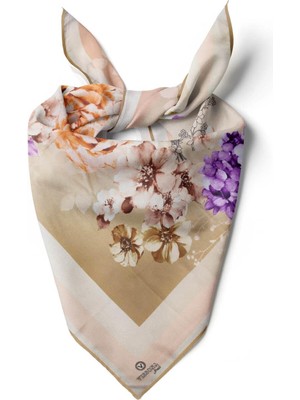 Vissona %100 Ipek Kadın Desenli Bandana 80X80