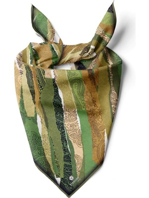 Vissona %100 Ipek Kadın Desenli Bandana 80X80