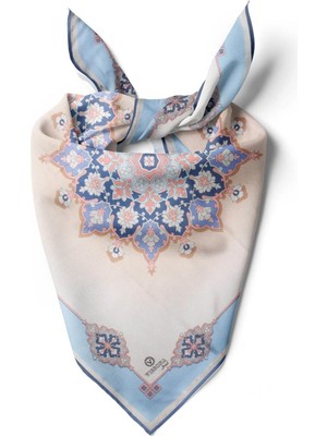 Vissona %100 Ipek Kadın Desenli Bandana 80X80