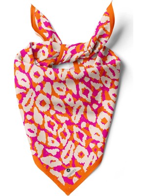 Vissona I97 Saten Ipek Leopar Desenli Kadın Bandana