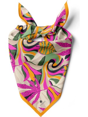 Vissona Saten Ipek Geometrik Desenli Kadın Bandana